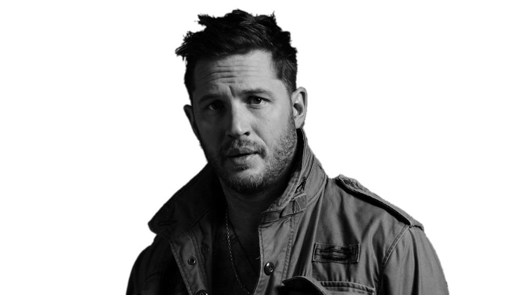 Tom Hardy Black and White png transparent