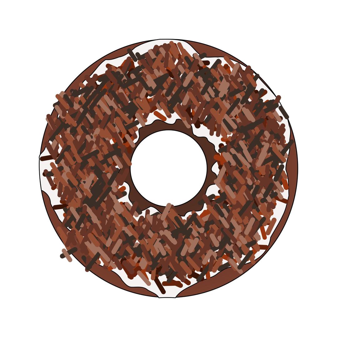 Too Many Brown Sprinkles Donut png transparent