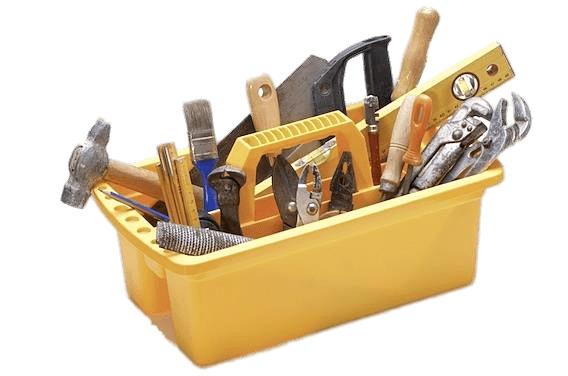 Tools In Yellow Holder png transparent