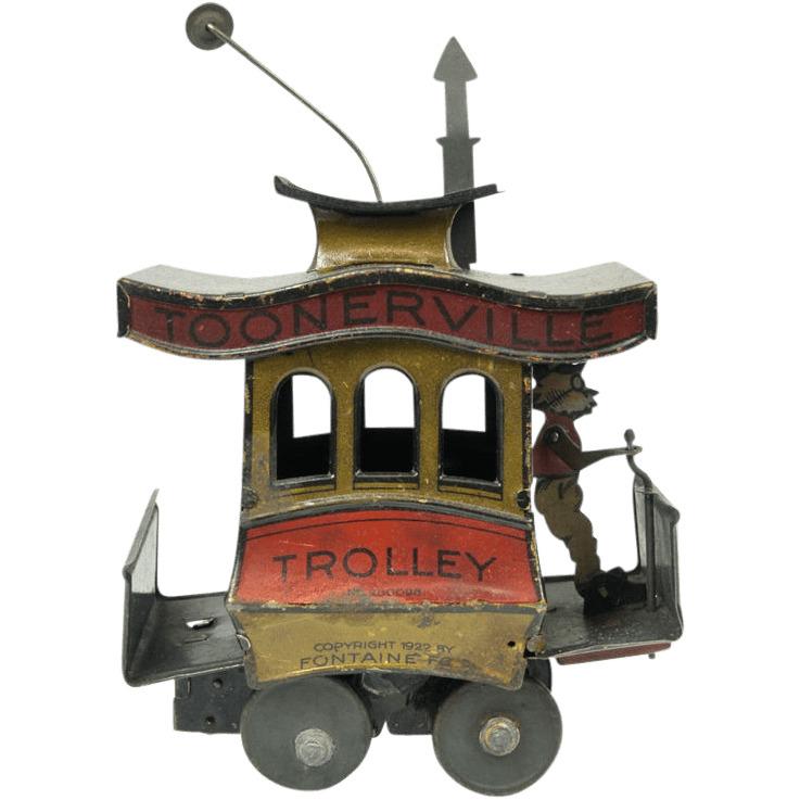 Toonerville Trolley Vintage Tin Toy png transparent