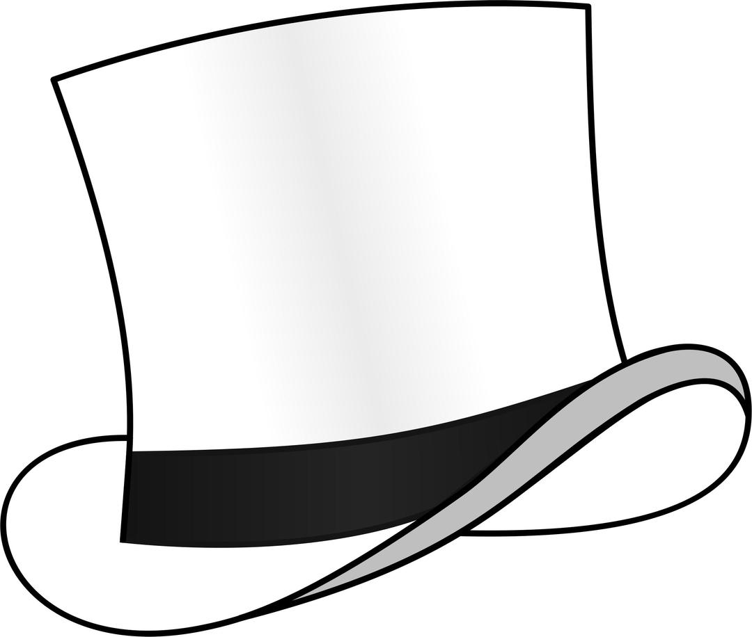Top hat white png transparent