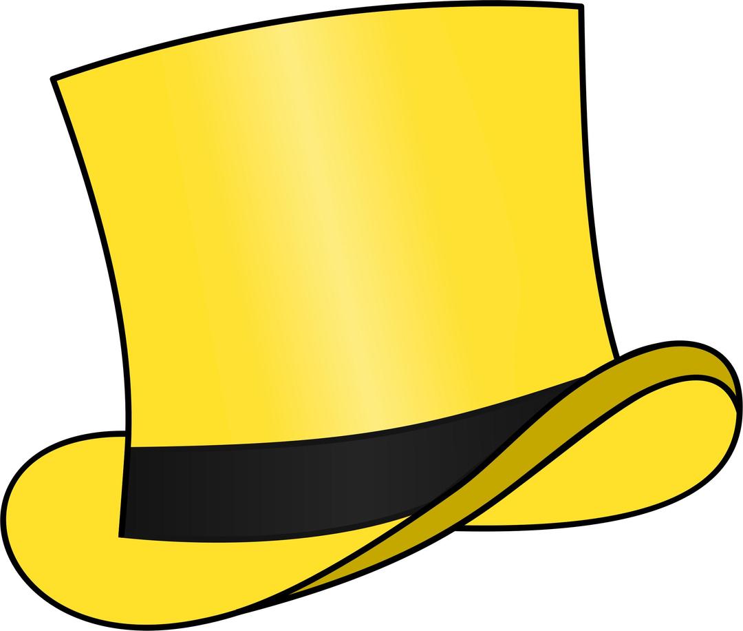 Top hat yellow png transparent