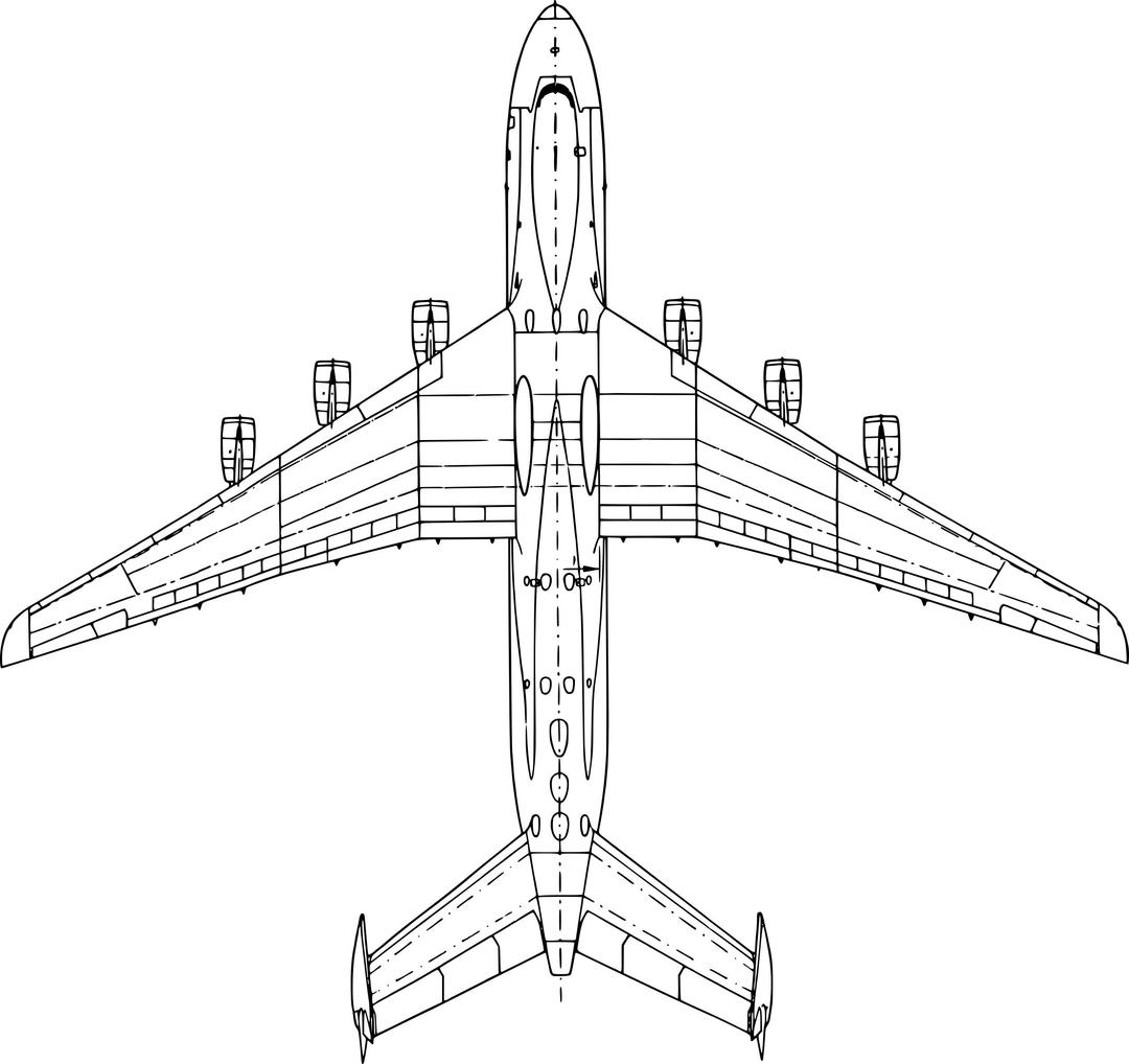 top view - Antonov AN-225 [Mria] png transparent