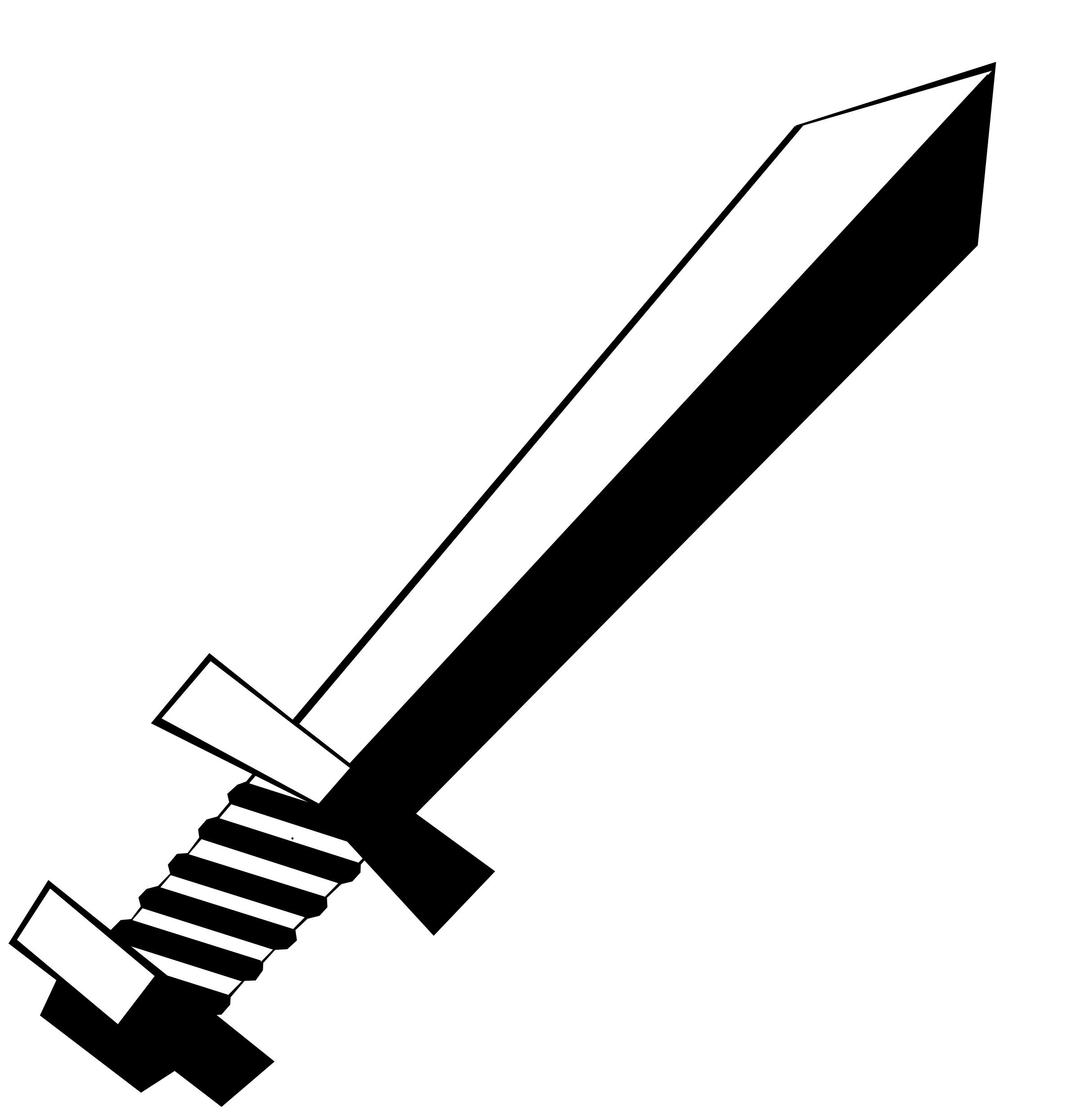 Toy Sword (Black and White) png transparent