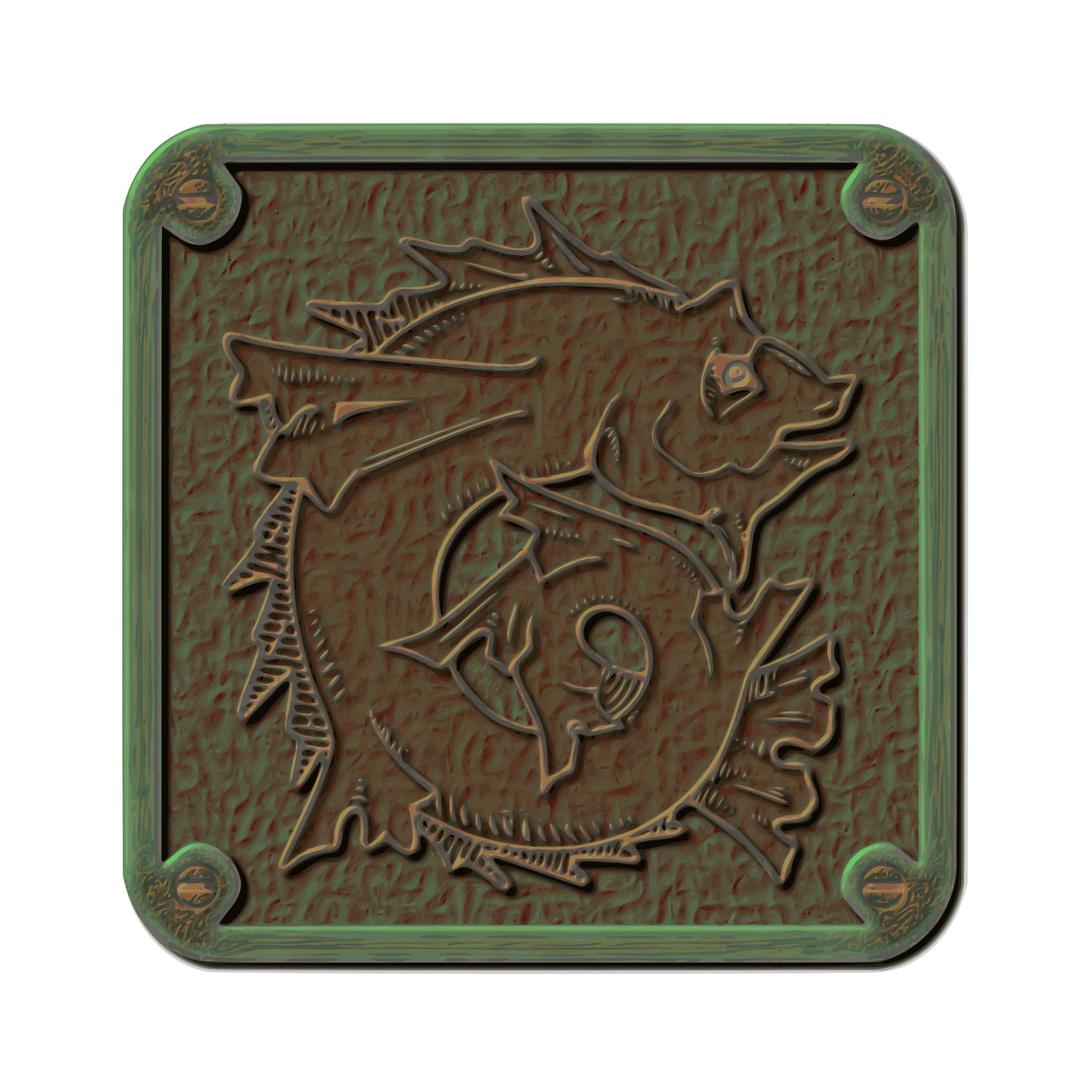 Traced Weathered Bronze Plaque png transparent
