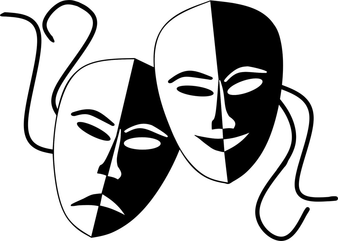 Tragedy And Comedy Theater Masks png transparent