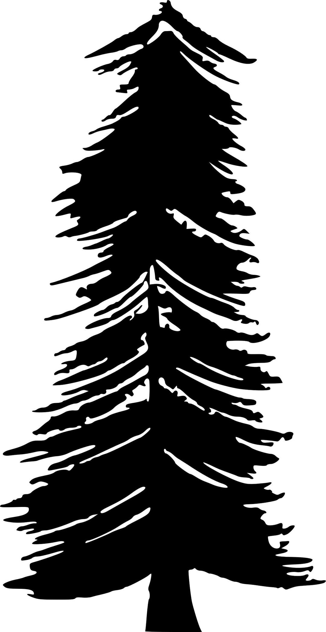 Transparent Background Christmas Tree B&W SILHOUETTE  png transparent