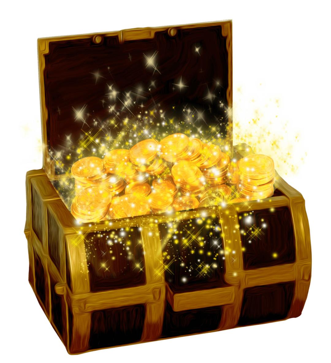Treasure With Shining Coins png transparent