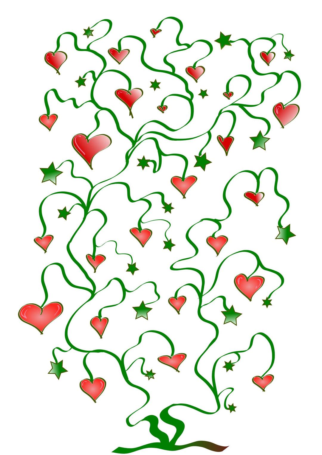 Tree of Hearts with Leaves of Stars png transparent