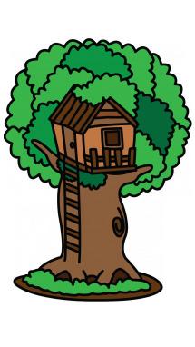 Treehouse With Ladder png transparent