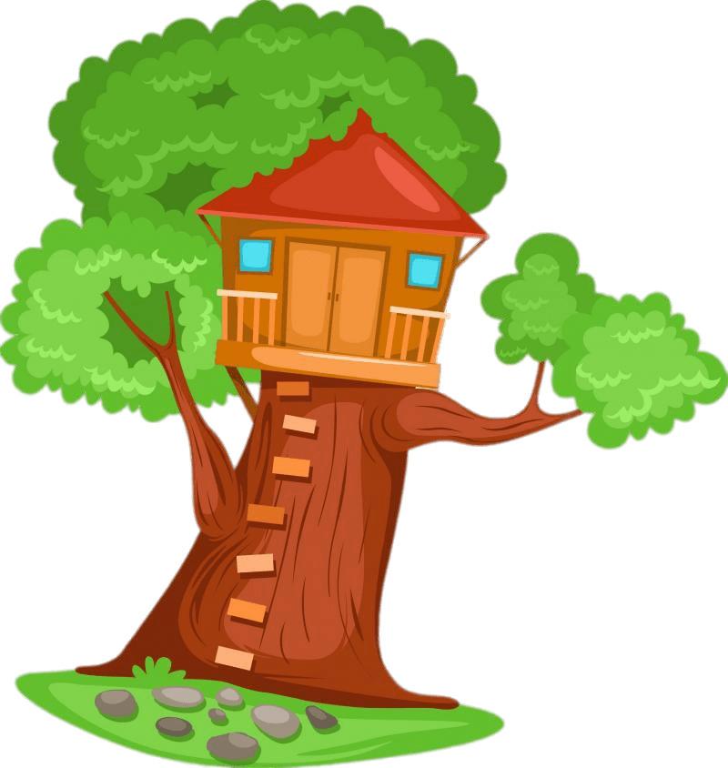 Treehouse With Red Roof png transparent