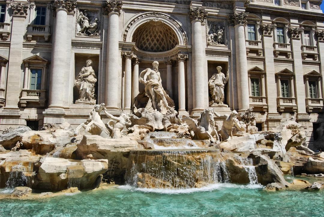 Trevi Fountain png transparent