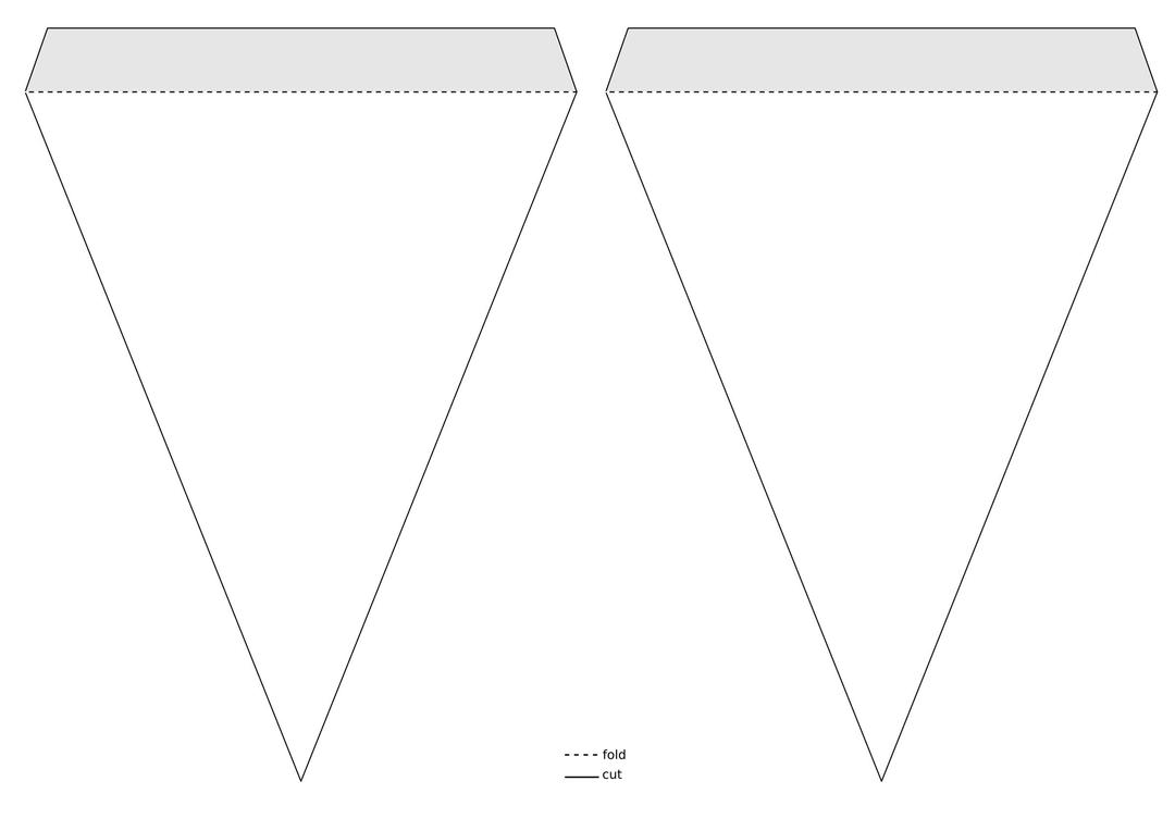 Triangle pennant banner template png transparent