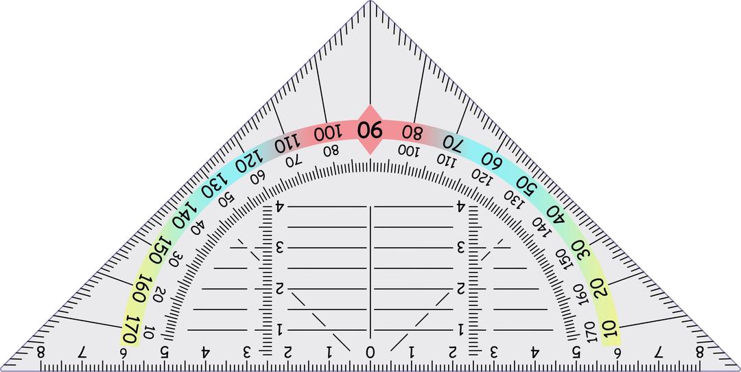 Triangular Protractor Improved png transparent