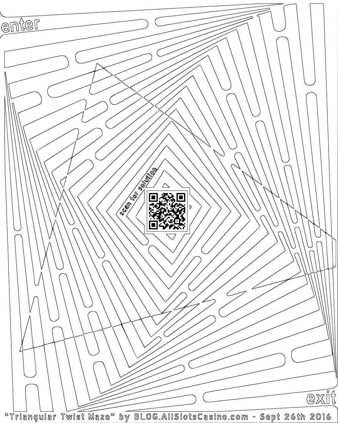 Triangular Twisted Maze Coloring Page png transparent