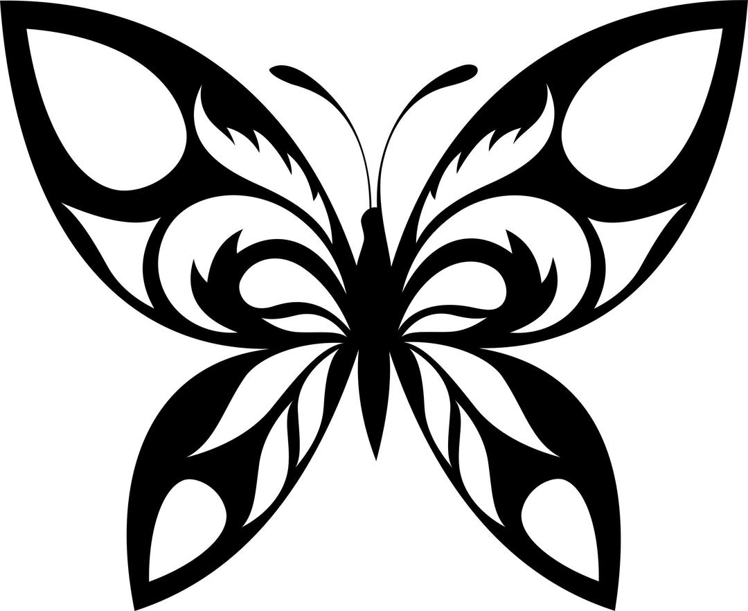 Tribal Butterfly Silhouette png transparent