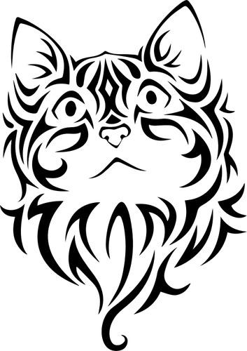 Tribal Cat Tattoo png transparent