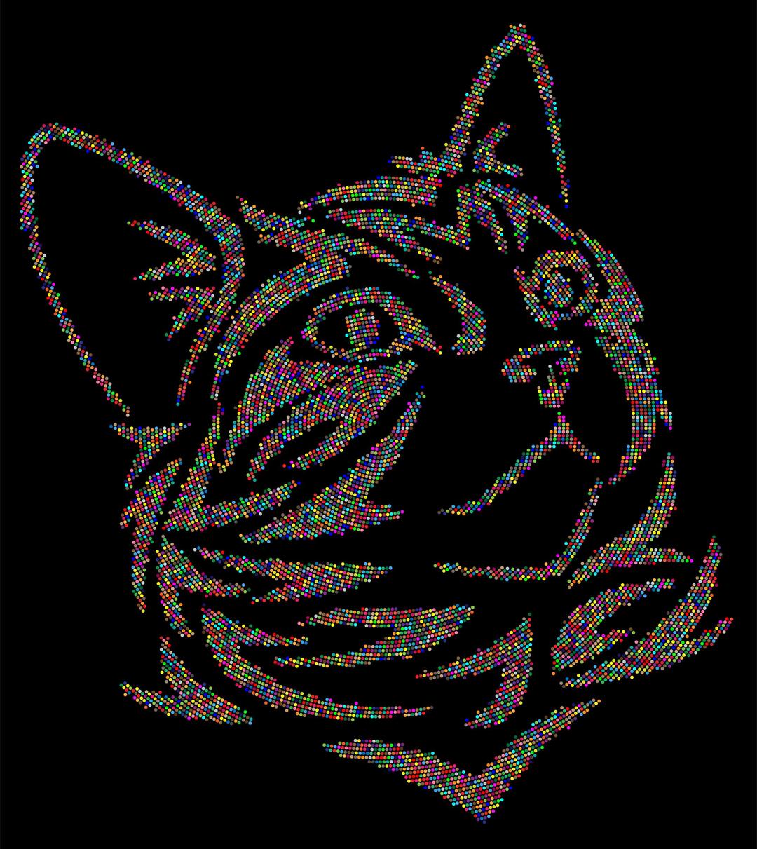 Tribal Kitten Colorful Dots png transparent