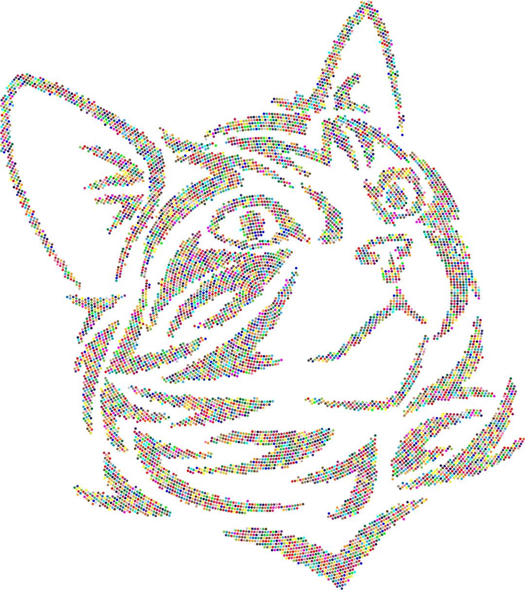 Tribal Kitten Colorful Dots No Background png transparent