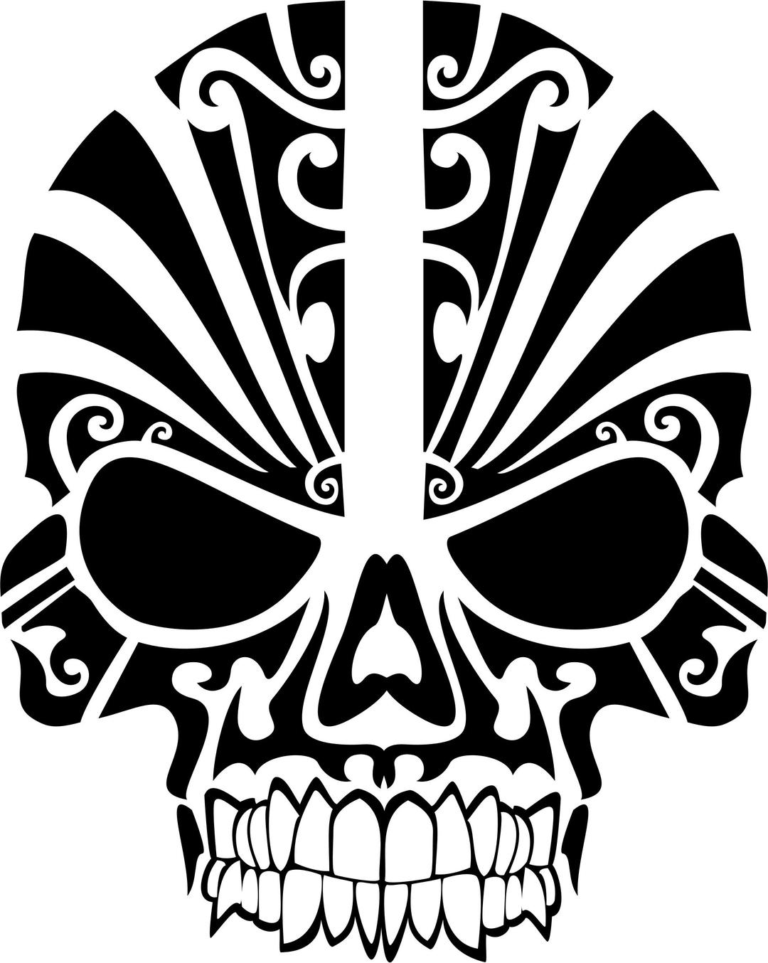 Tribal Skull Silhouette 2 png transparent