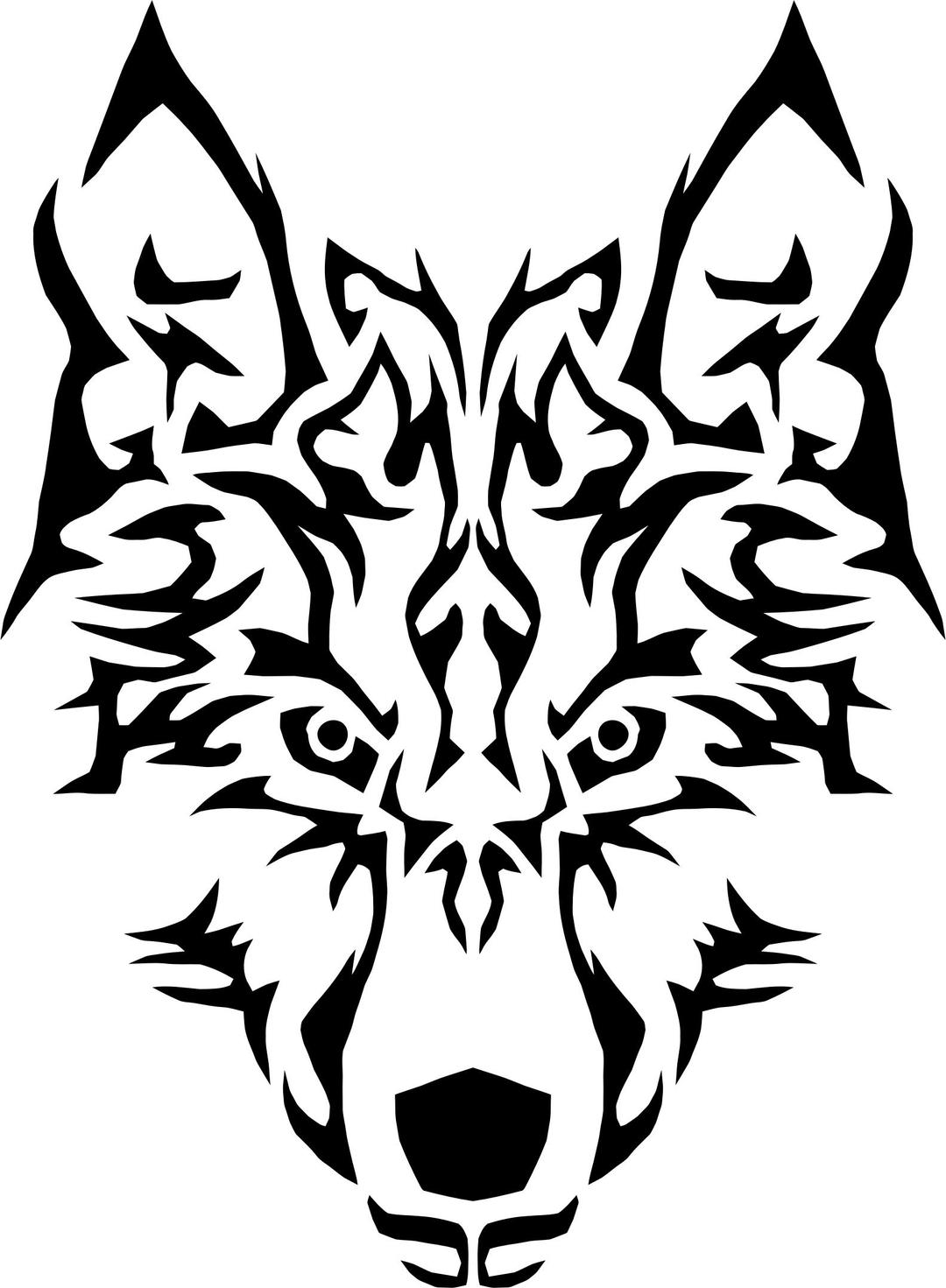 Tribal Wolf Symmetric png transparent