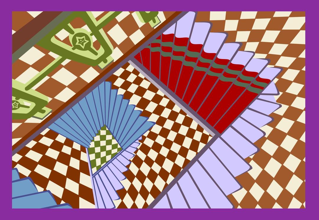Trippy optical illusion of stairs png transparent