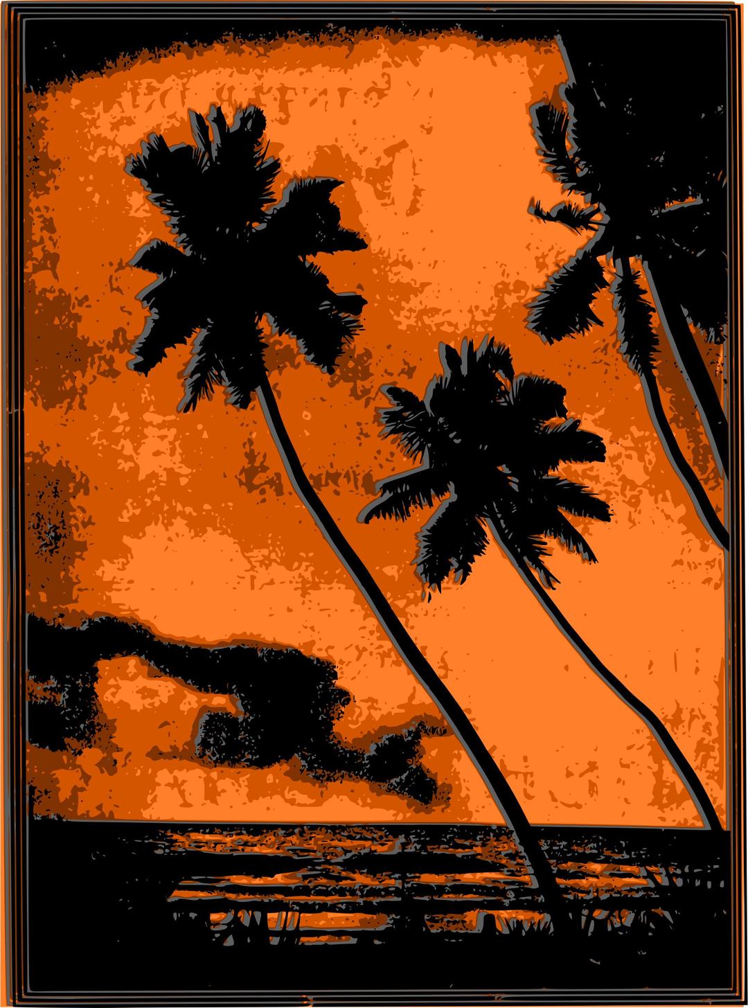 Tropical Beach Sunset png transparent