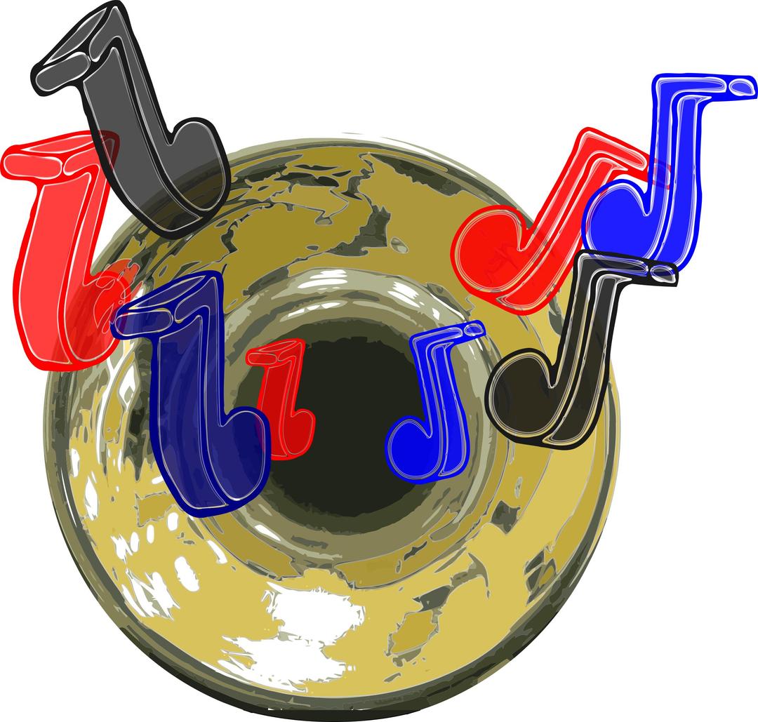 Trumpet Bell with Notes png transparent