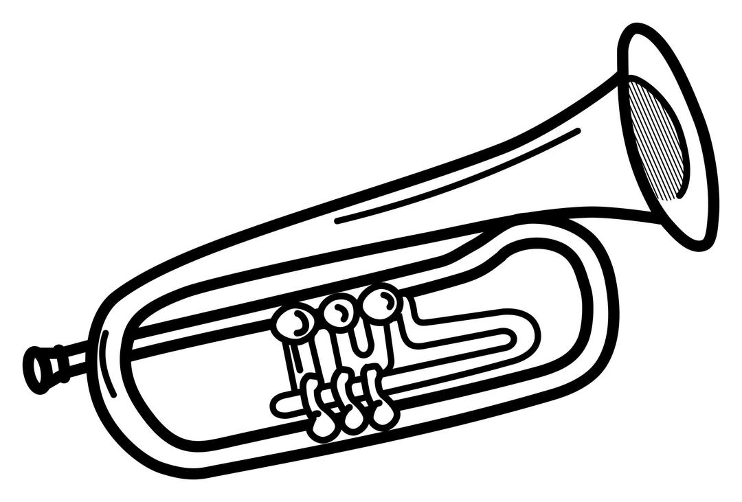 trumpet - lineart png transparent