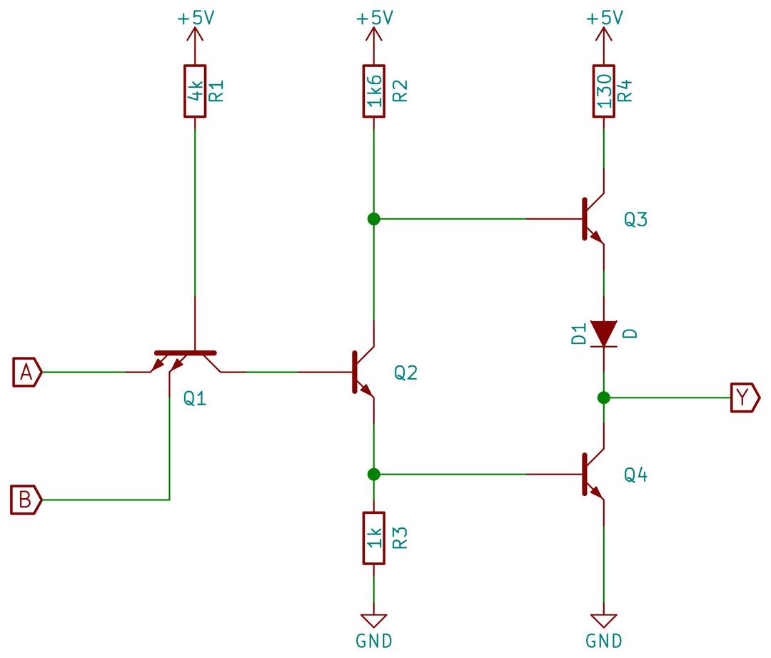 TTL 7400 internal circuit png transparent