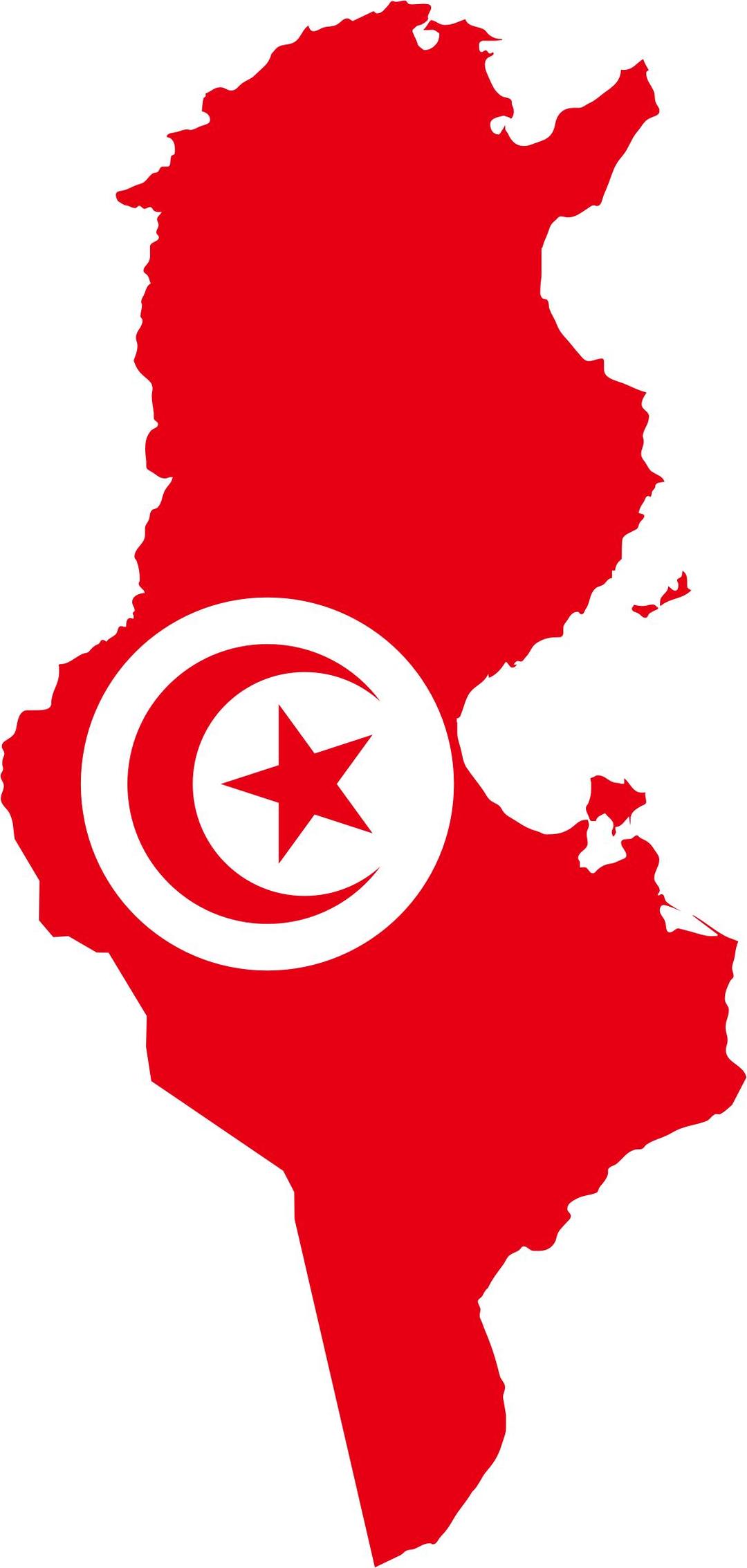 Tunisia Flag Map png transparent