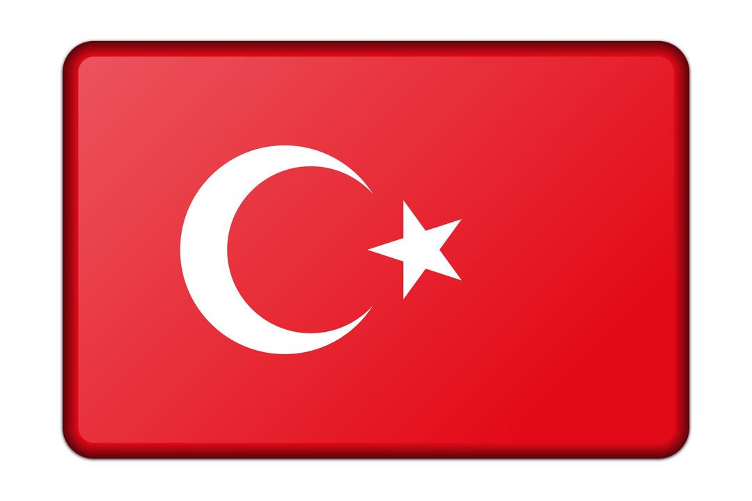 Turkey flag (bevelled) png transparent