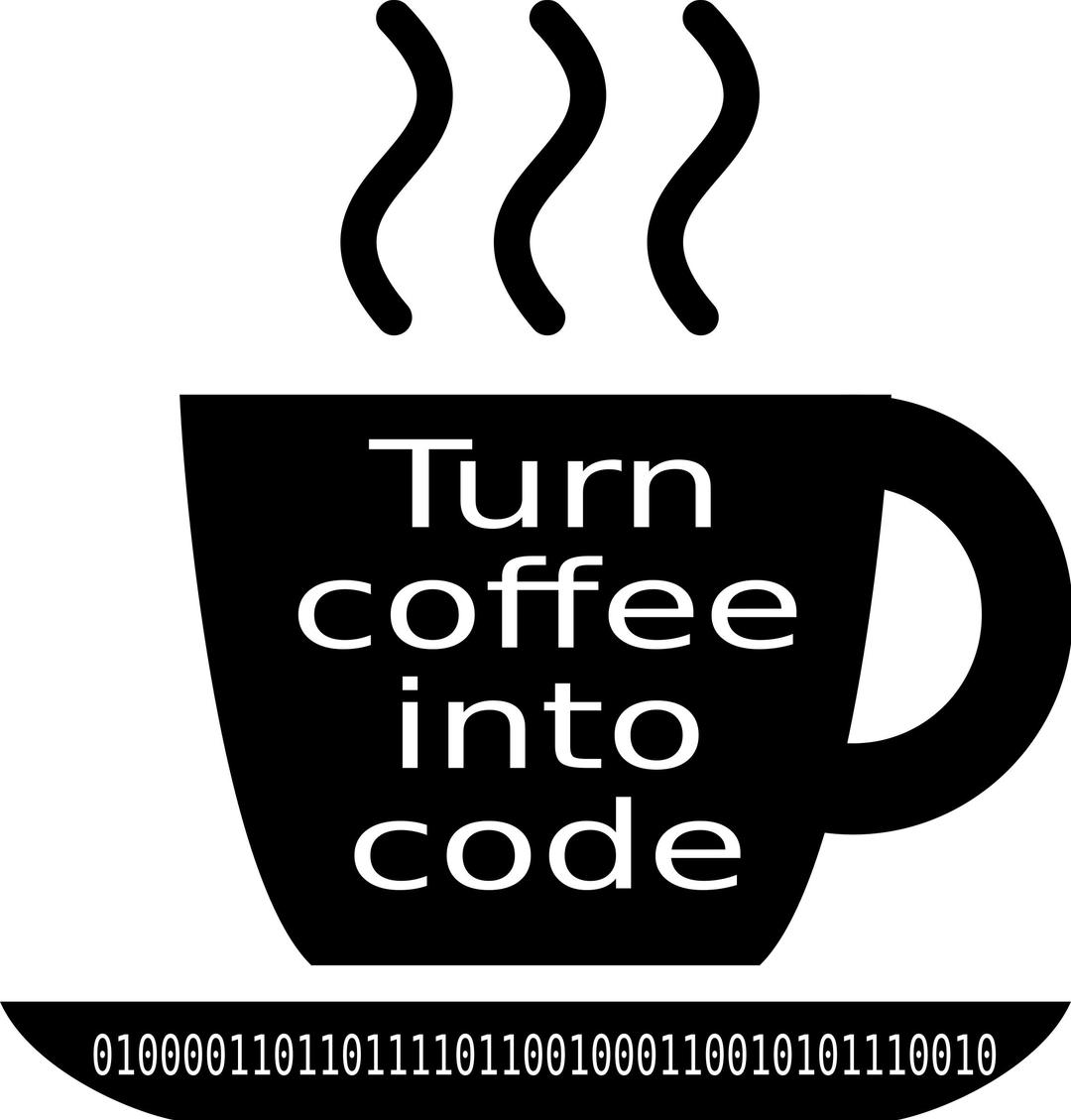 Turn coffee into code png transparent