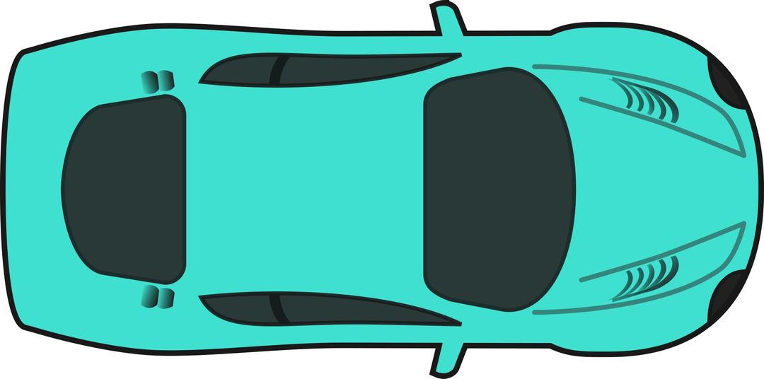 Turquois Racing Car (Top View) png transparent