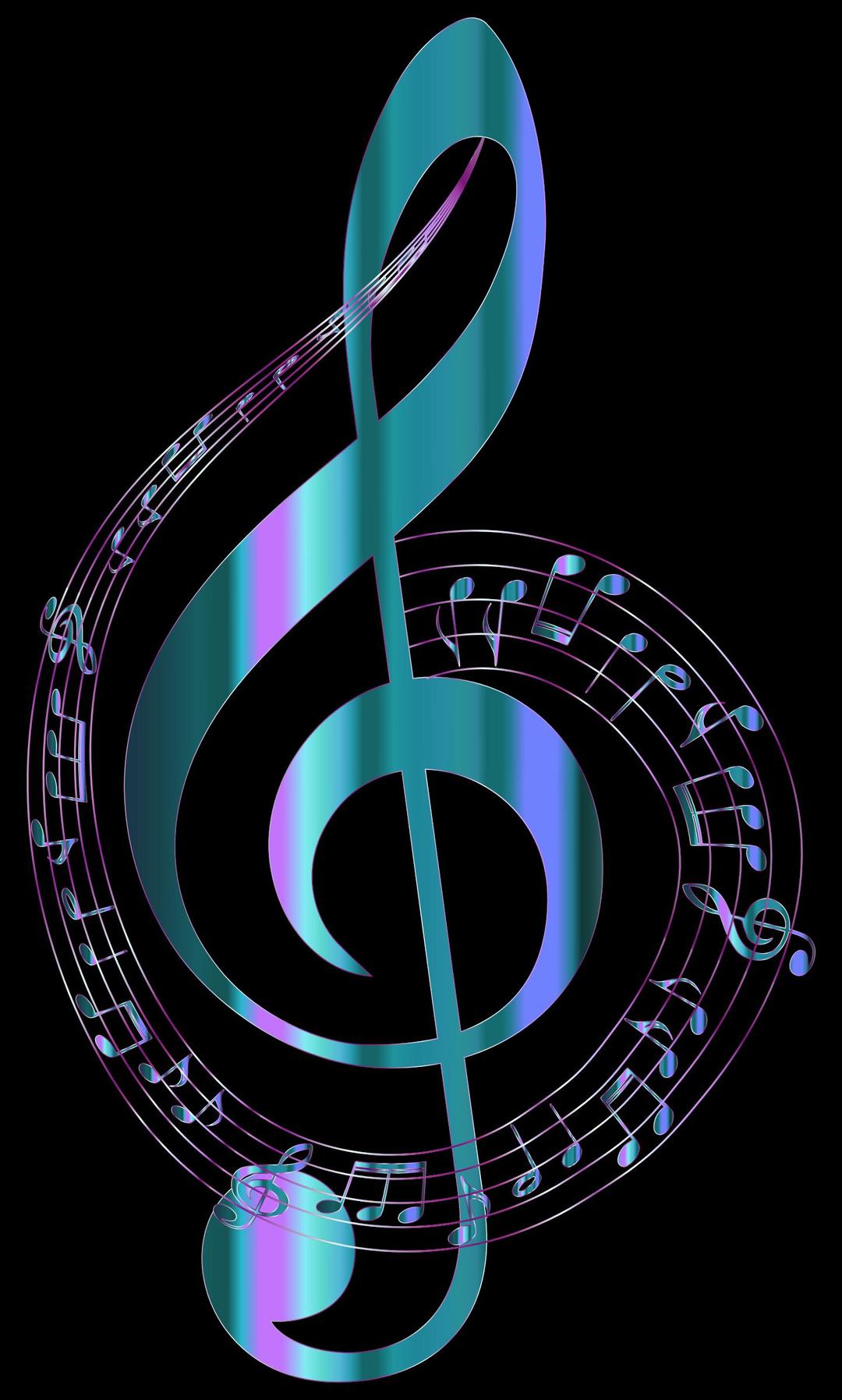 Turquoise Musical Notes Typography png transparent