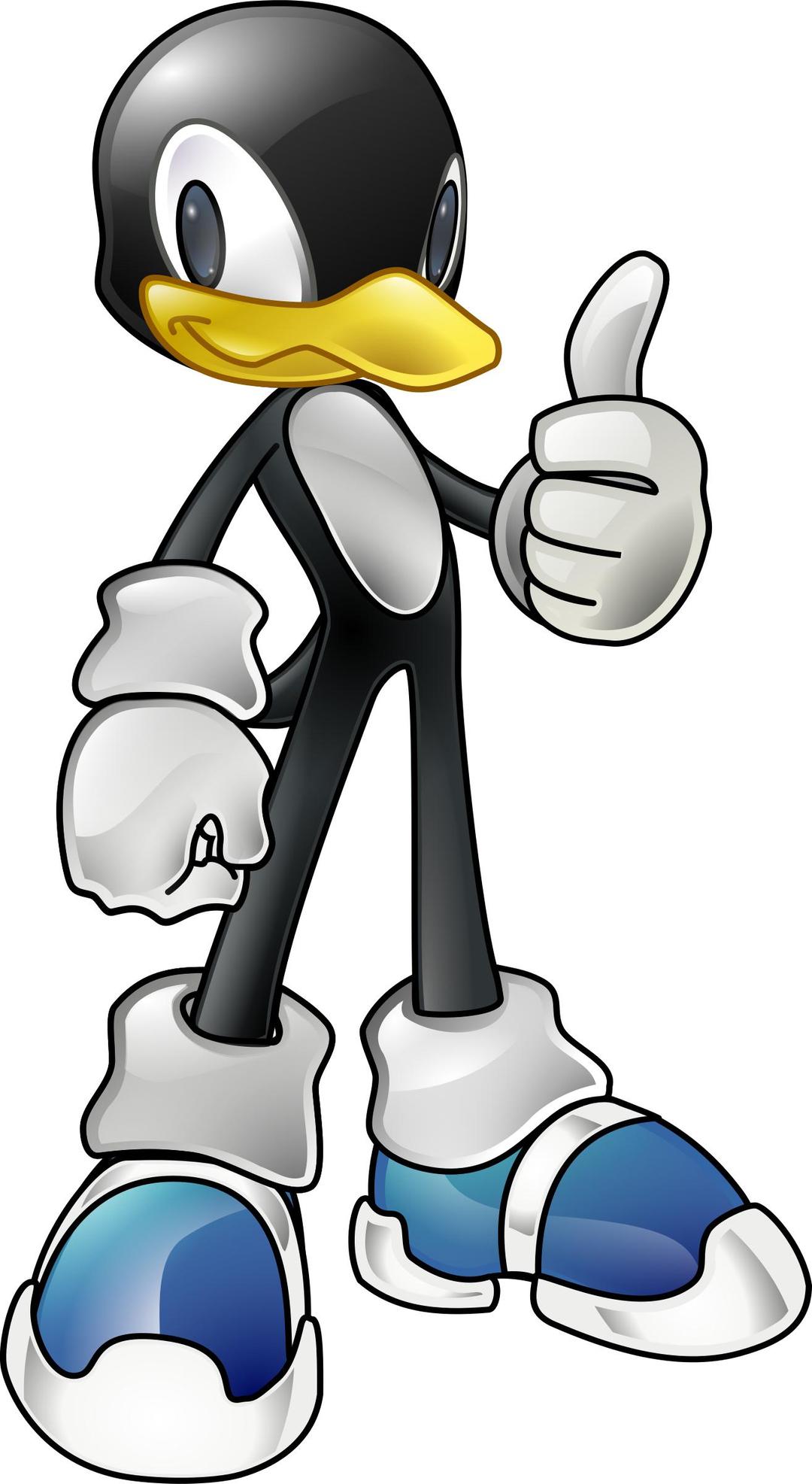 Tux The penguin in sonic style png transparent