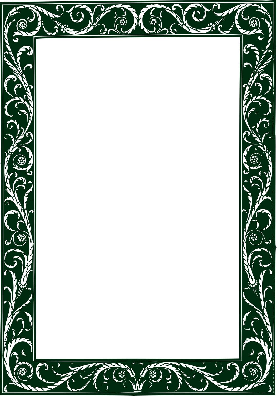Twisted Vines Frame - Green png transparent