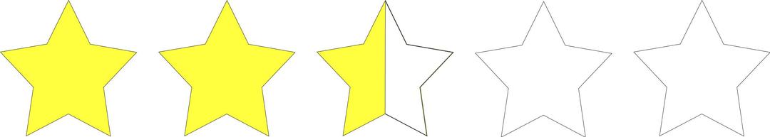 two and a half star rating png transparent