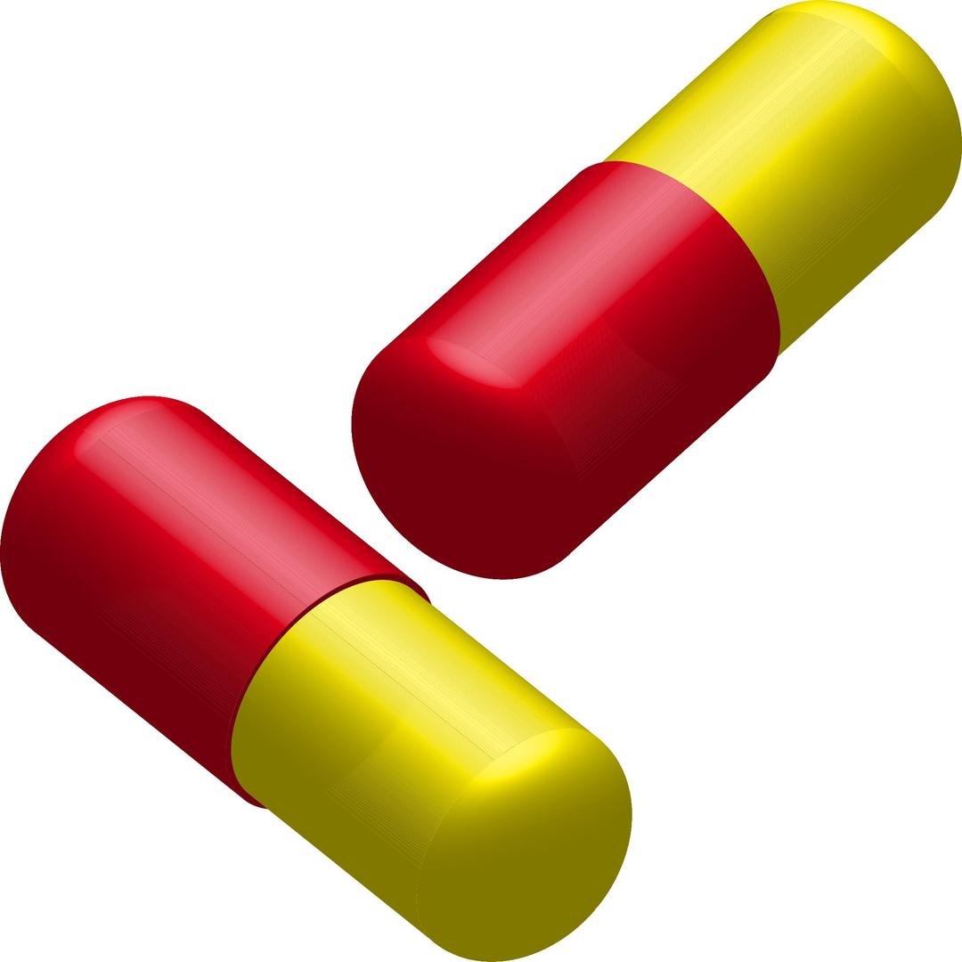 Two capsules png transparent