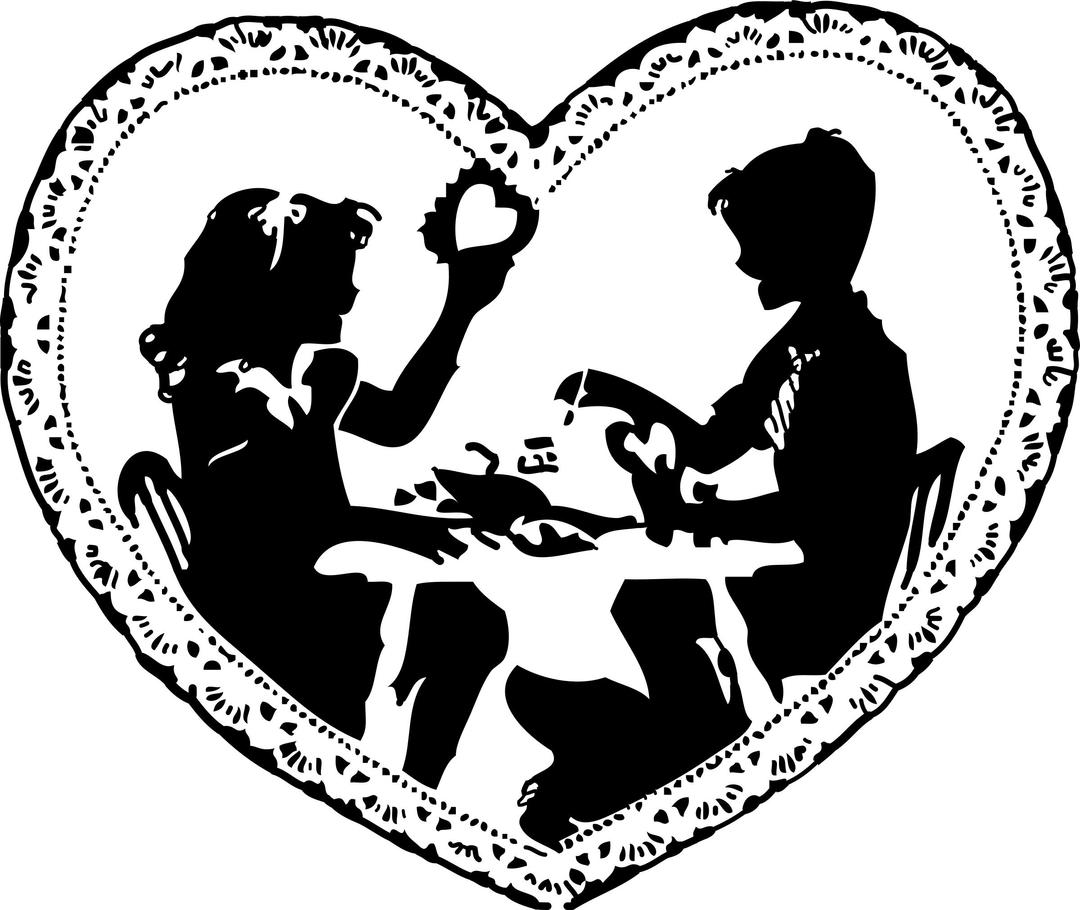 two children making valentines png transparent