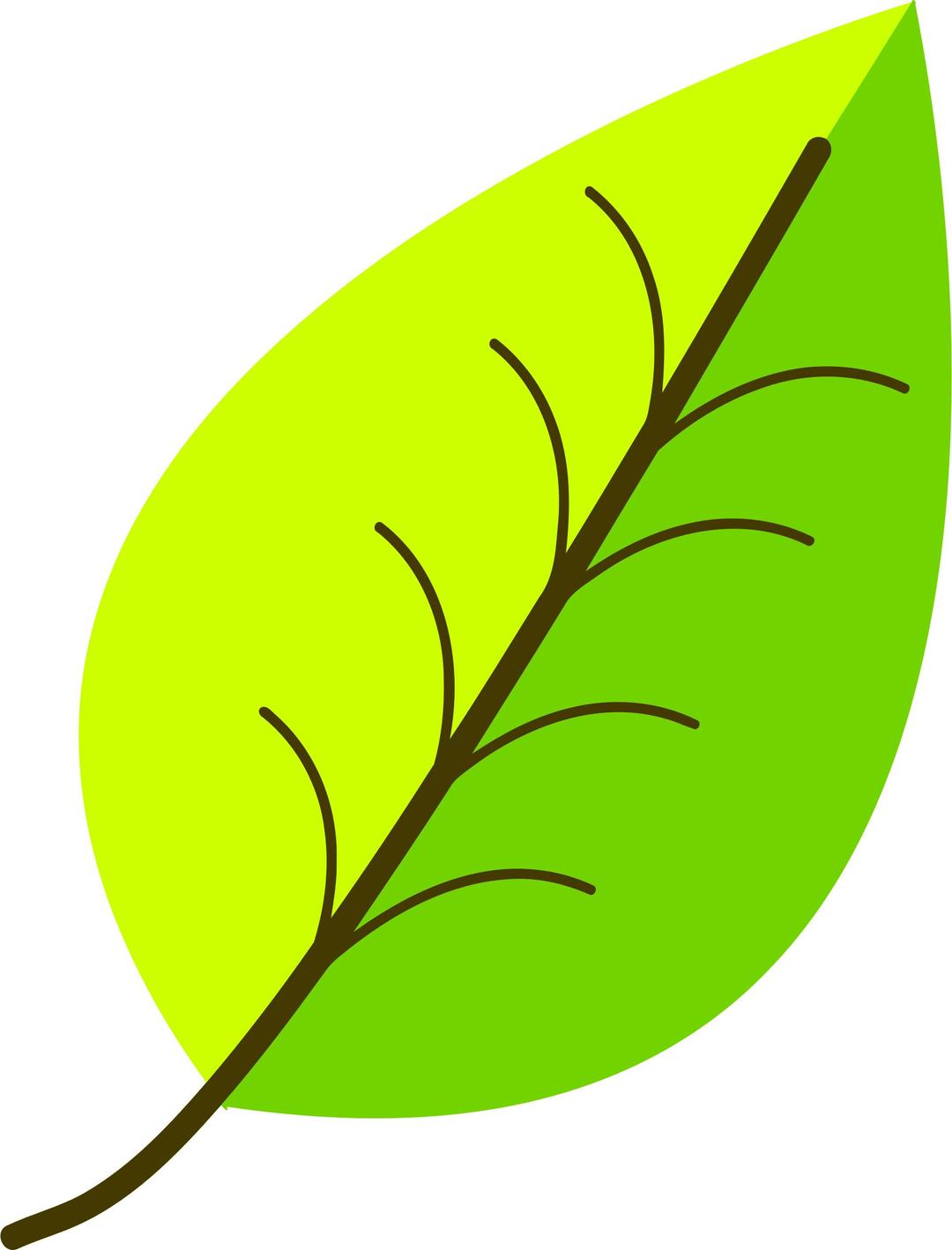 Two colour leaf vectorized png transparent