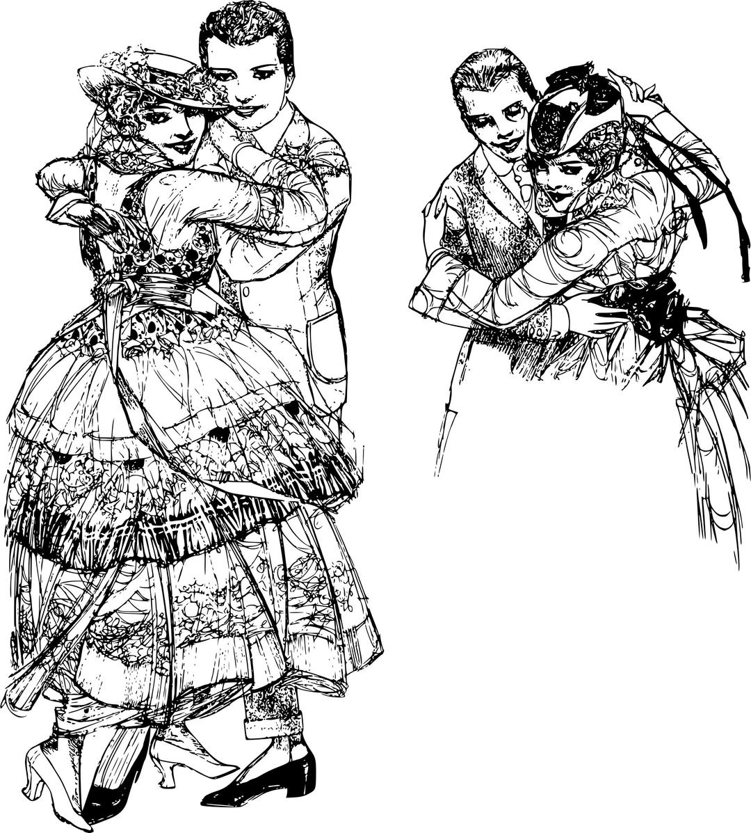 Two Couples Dancing png transparent