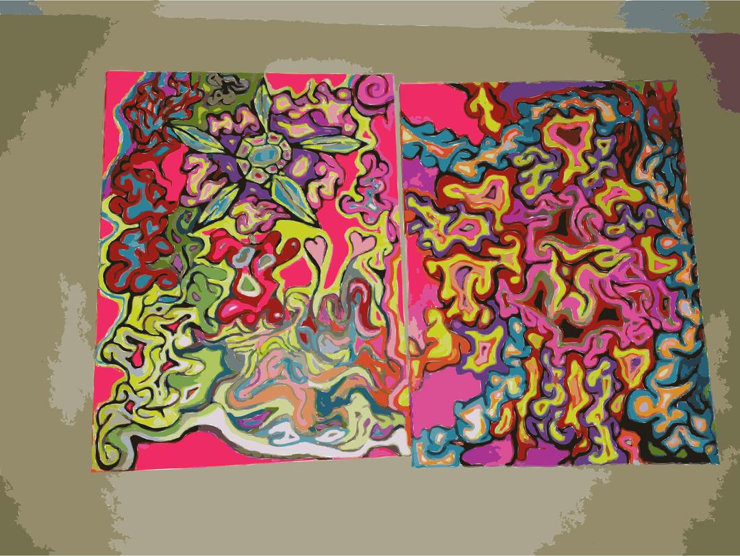Two Funky Paintings png transparent