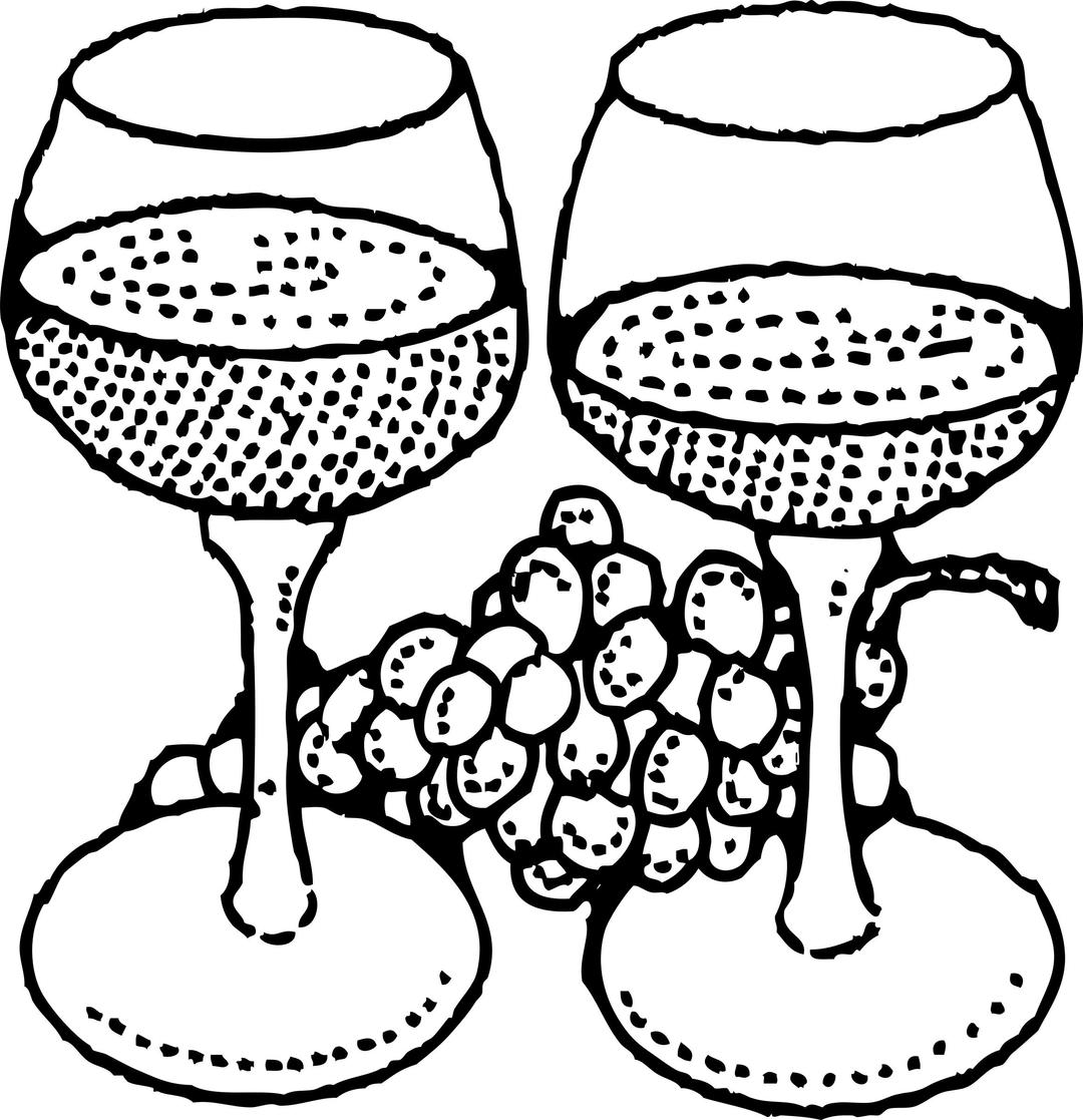 two glasses of wine png transparent