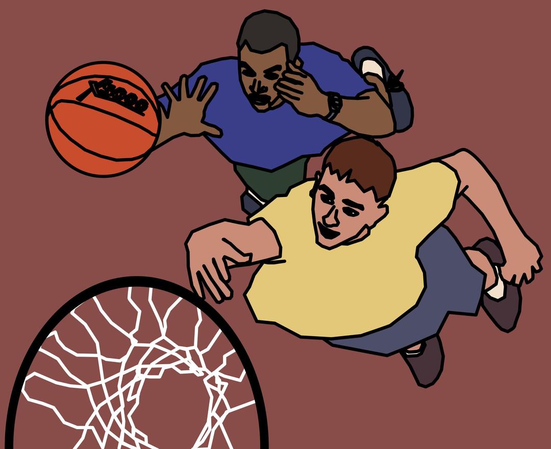 Two Guys Play Basketball png transparent