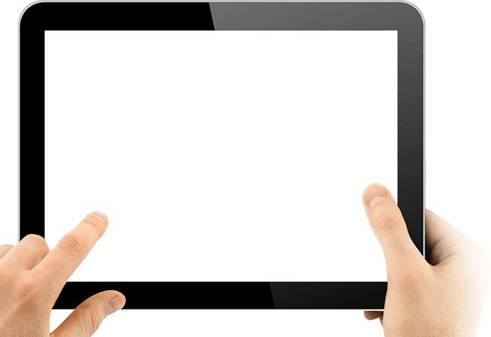 Two Hands Holding Empty Tablet png transparent