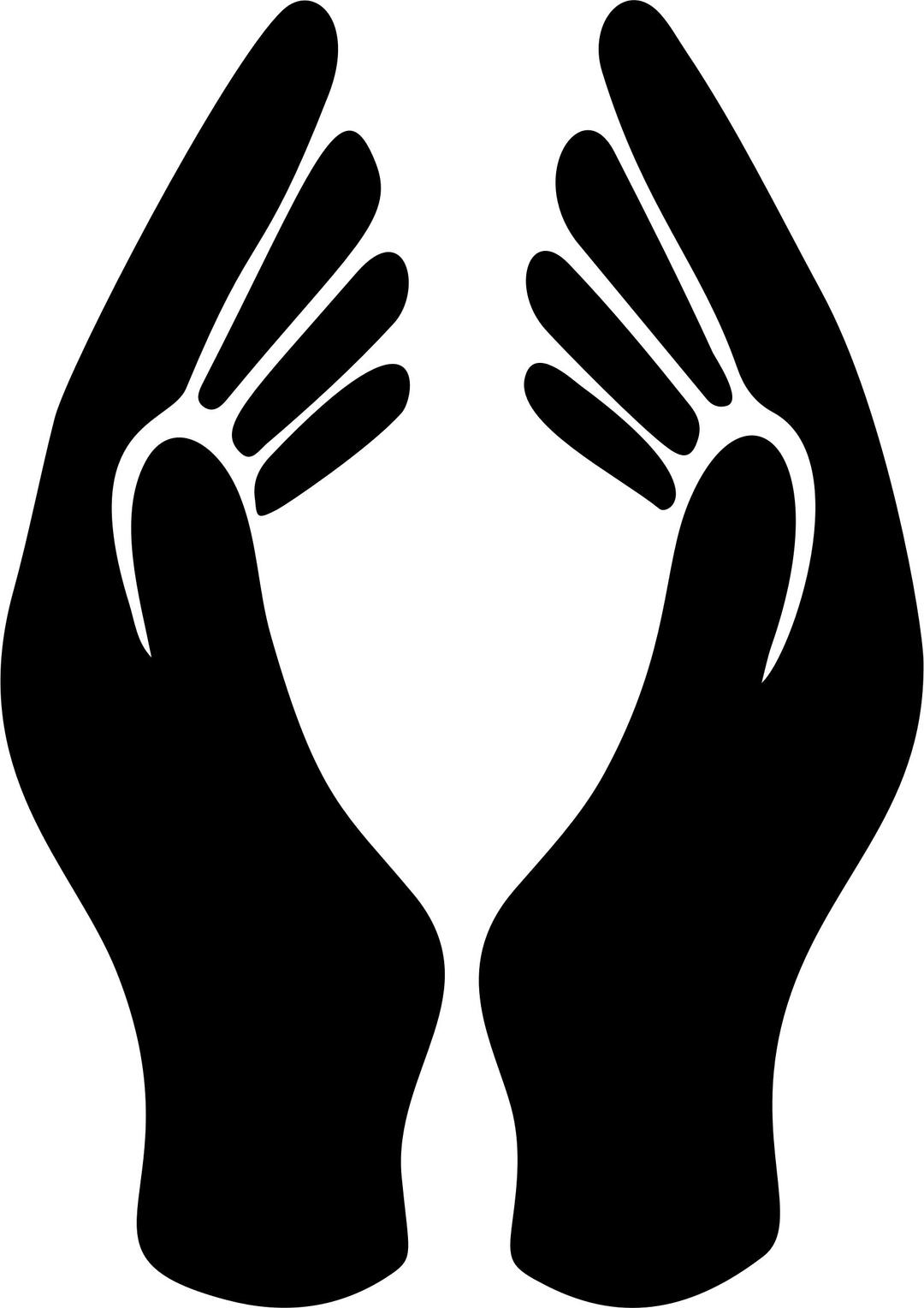 Two Hands Silhouette png transparent