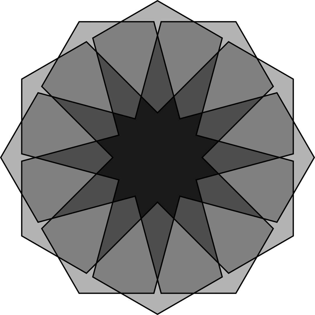 Two hexagons, 12 points png transparent