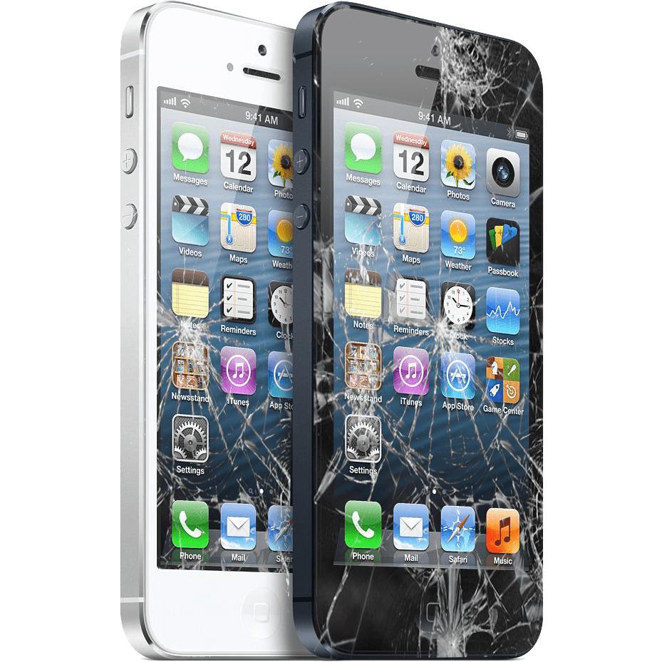 Two Iphone Broken Screens png transparent
