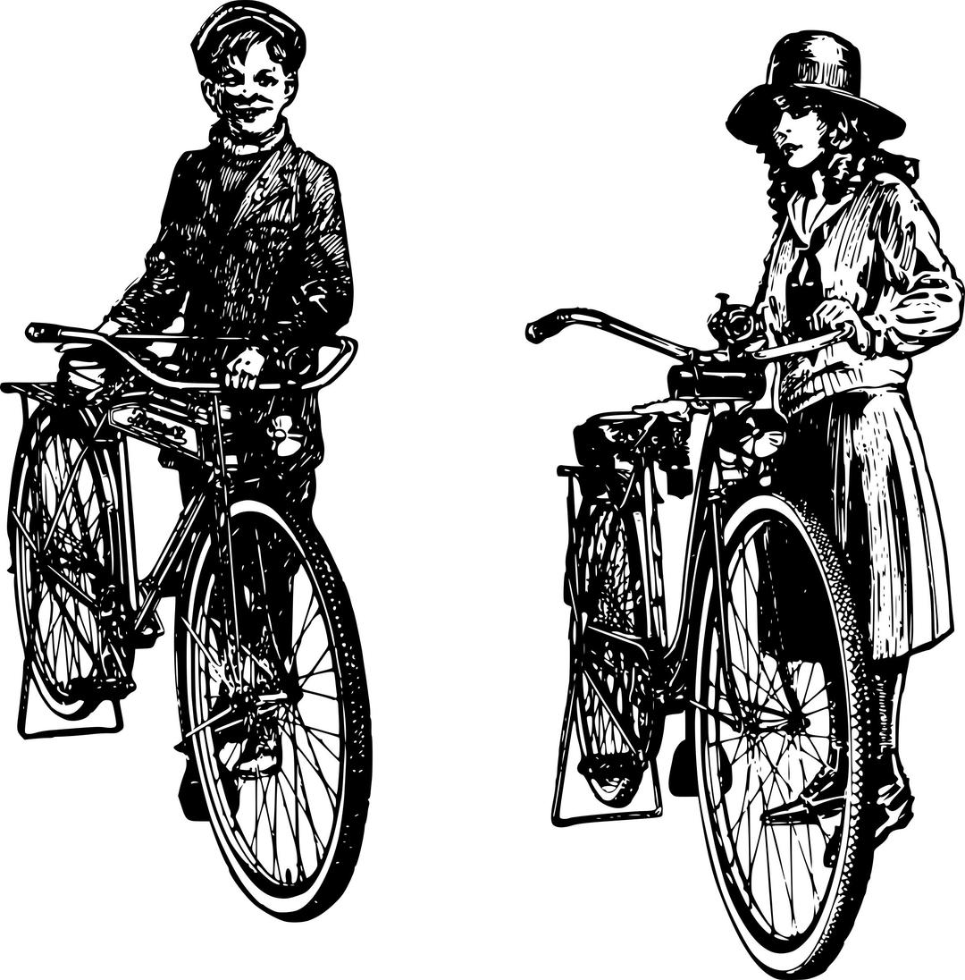 Two Kids and their Bikes png transparent